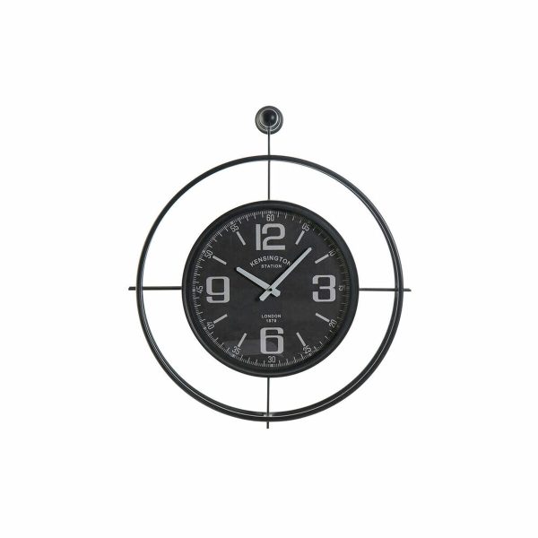 Wall Clock DKD Home Decor Black Crystal Iron 64 x 9 x 73 cm Online Hot Sale