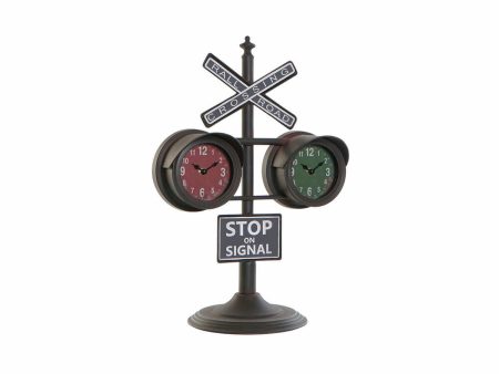 Table clock DKD Home Decor Black Crystal Iron (36 x 22 x 52 cm) Cheap