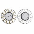 Wall Clock DKD Home Decor 40 x 6,4 x 40 cm Crystal Silver Golden Iron (2 Units) Hot on Sale