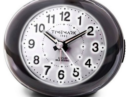 Analogue Alarm Clock Timemark Black LED Light Silent Snooze Night mode 9 x 9 x 5,5 cm (9 x 9 x 5,5 cm) Online now