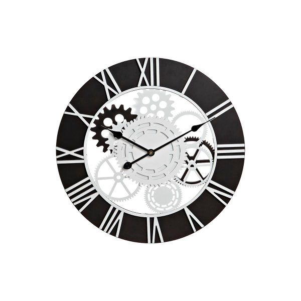 Wall Clock DKD Home Decor White Black Iron MDF Wood Gears 60 x 4 x 60 cm on Sale