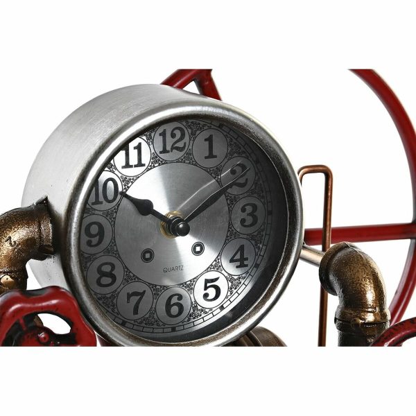 Table clock DKD Home Decor Red Copper Golden Iron Vintage Stopcock 47 x 16 x 26 cm (2 Units) Fashion