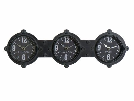 Wall Clock DKD Home Decor Crystal Black Iron (58 x 6.5 x 18 cm) Online now