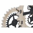 Wall Clock DKD Home Decor Black Natural MDF Wood Gears 70 x 4 x 45 cm on Sale