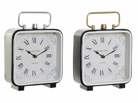 Table clock DKD Home Decor 19 x 7 x 27 cm Crystal Black Blue White Iron (2 Units) on Sale