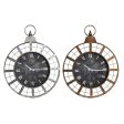 Wall Clock DKD Home Decor 60 x 6,5 x 78 cm Crystal Silver Black Golden Iron (2 Units) Online Sale