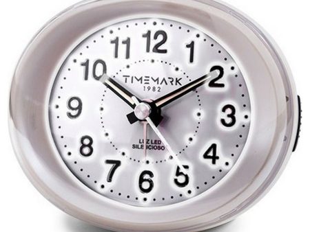 Analogue Alarm Clock Timemark White LED Light Silent Snooze Night mode 9 x 9 x 5,5 cm (9 x 9 x 5,5 cm) Online Sale