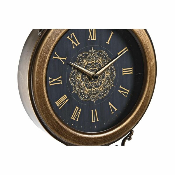 Wall Clock DKD Home Decor Black Golden Crystal Iron Pendulum 27 x 7,5 x 57,5 cm (2 Units) Online now