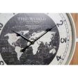 Wall Clock DKD Home Decor Black White Iron Vintage 60 x 4,5 x 60 cm MDF Wood World Map (2 Units) Online now