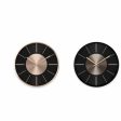 Wall Clock DKD Home Decor Black Copper Silver Aluminium Plastic Modern 30 x 4 x 30 cm (2 Units) Online Hot Sale