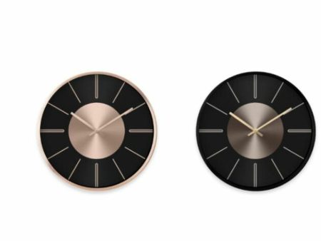 Wall Clock DKD Home Decor Black Copper Silver Aluminium Plastic Modern 30 x 4 x 30 cm (2 Units) Online Hot Sale