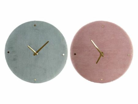 Wall Clock DKD Home Decor Green Pink 40,5 x 5,5 x 40,5 cm (2 Units) For Discount