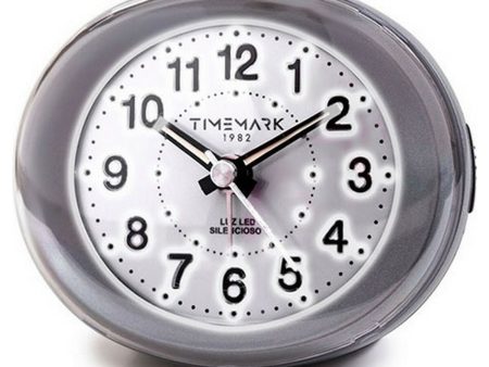 Analogue Alarm Clock Timemark Grey LED Light Silent Snooze Night mode 9 x 9 x 5,5 cm (9 x 9 x 5,5 cm) Sale