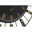 Wall Clock DKD Home Decor Crystal Silver Black Golden Iron 70 x 7 x 70 cm (2 Units) For Discount