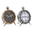 Table clock DKD Home Decor World Map 22 x 17 x 29 cm Crystal Silver Black Golden White Iron (2 Units) Cheap