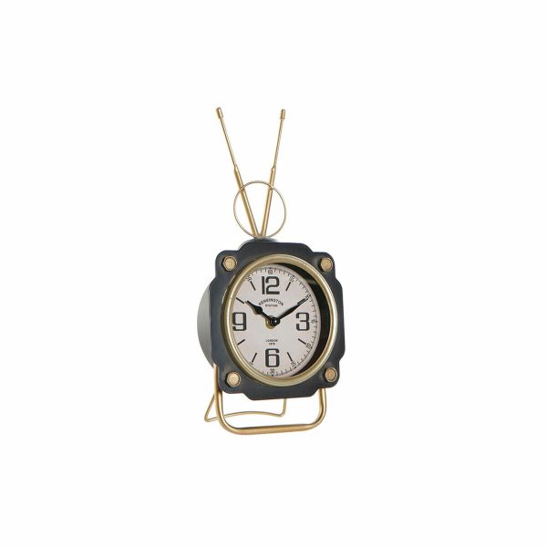 Table clock DKD Home Decor Black Golden Crystal Iron Vintage 15,5 x 8,5 x 32 cm Online Hot Sale