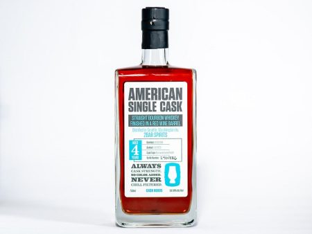 American Single Cask Straight Bourbon Whiskey Finished In A Red Wine Barrel from 2BAR Spirits Cask #0005 For Discount